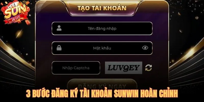 Toàn bộ quy trình đăng ký SUNWIN hoàn tất chưa đến 3 phút